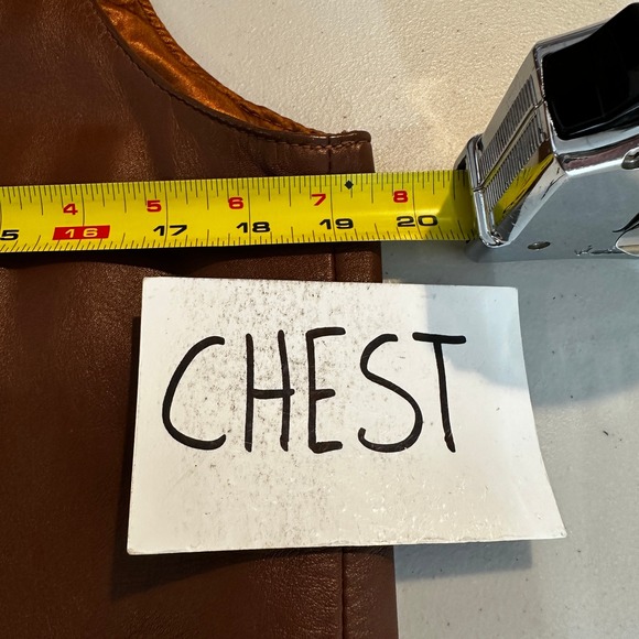 Scully Mens Genuine Leather Western Vest Brown Size 40 Pockets Button Front - Picture 12 of 14